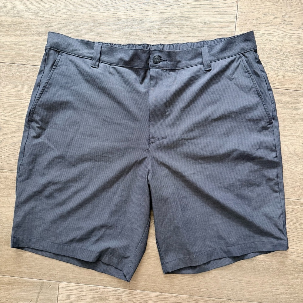 Banana Republic Dark Charcoal Grey Stripe Lightweight Flat Front Shorts 40